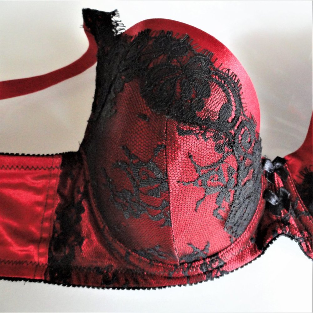 Red & Black Lace Bra - Picture 2 of 3
